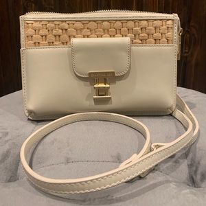 Spartina seagrass and leather crossbody